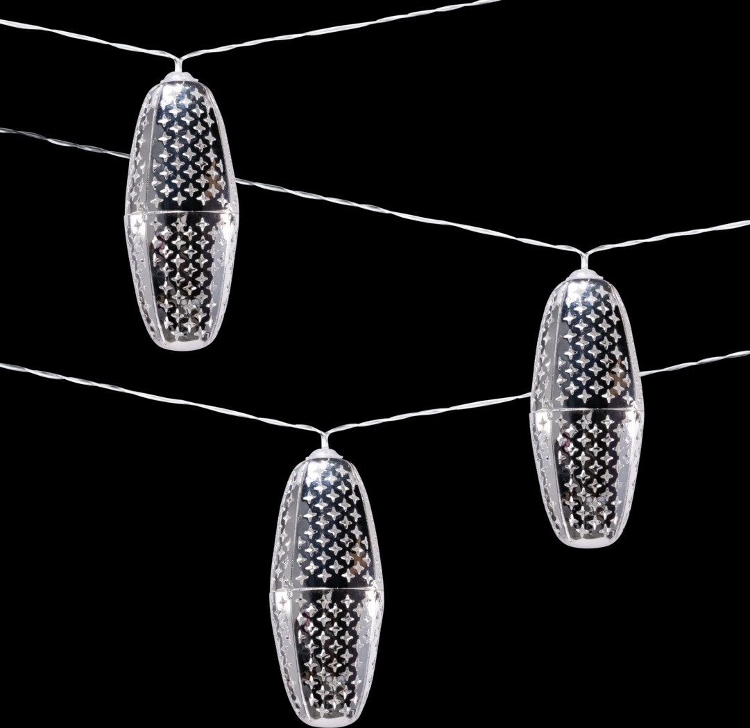 Shimmering Starscape Silver Outdoor Solar String Lights - Thumbnail - Image 1
