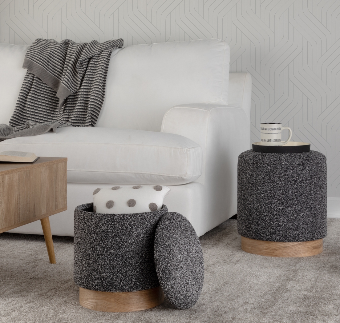 Shimoore Black Nesting Ottoman, Set of 2 - Thumbnail - Image 2