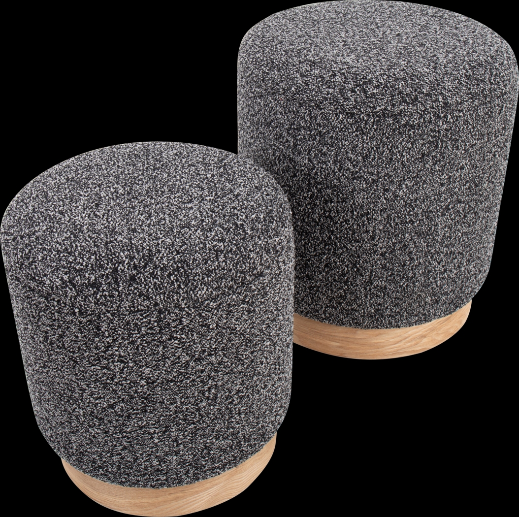 Shimoore Black Nesting Ottoman, Set of 2 - Thumbnail - Image 3