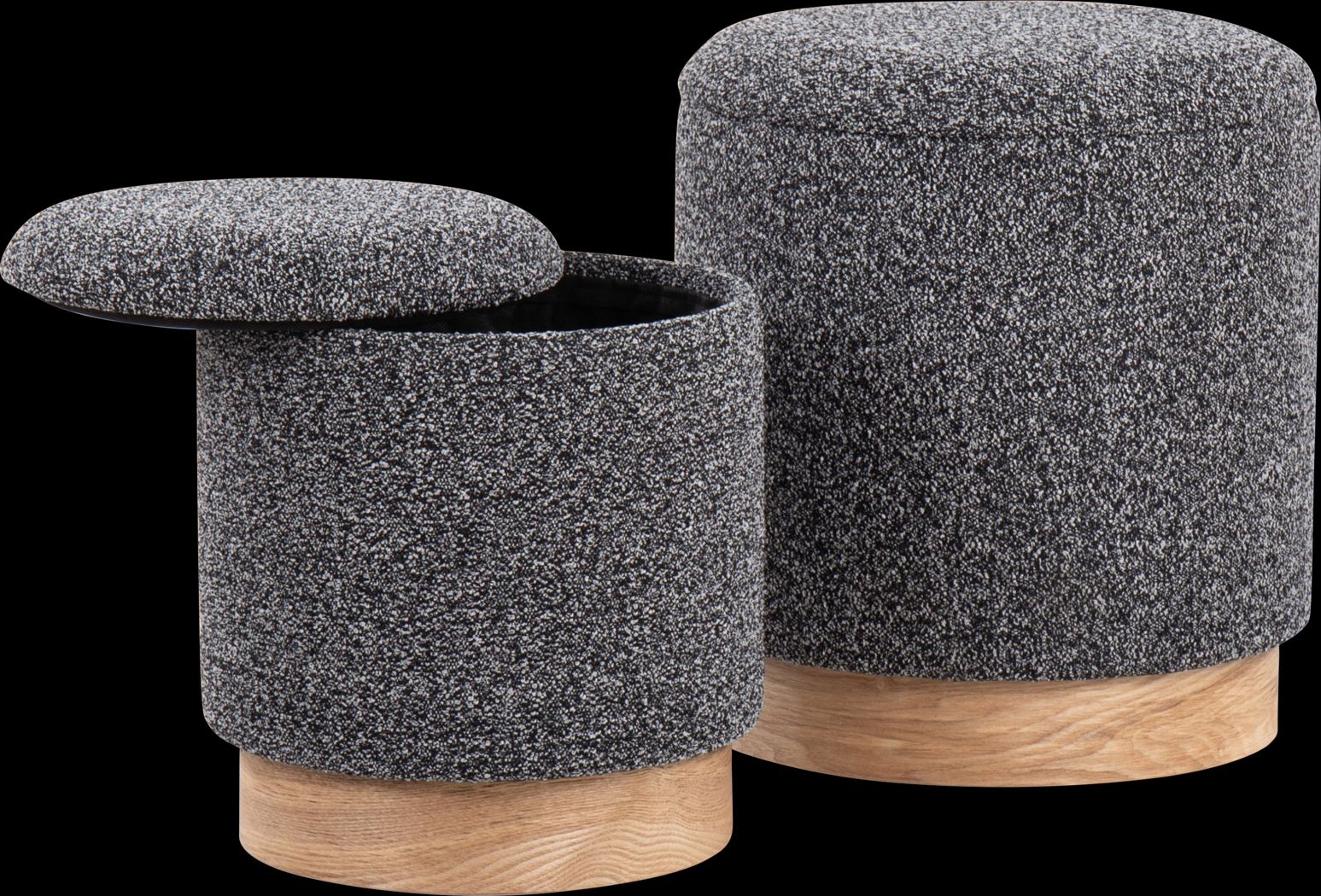 Shimoore Black Nesting Ottoman, Set of 2 - Thumbnail - Image 5