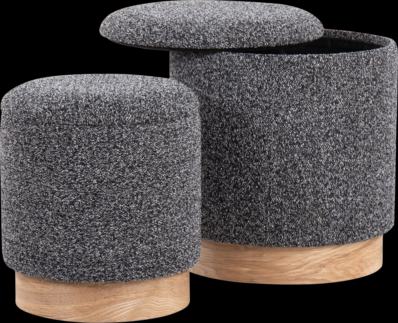 Shimoore Black Nesting Ottoman, Set of 2 - Thumbnail - Image 6