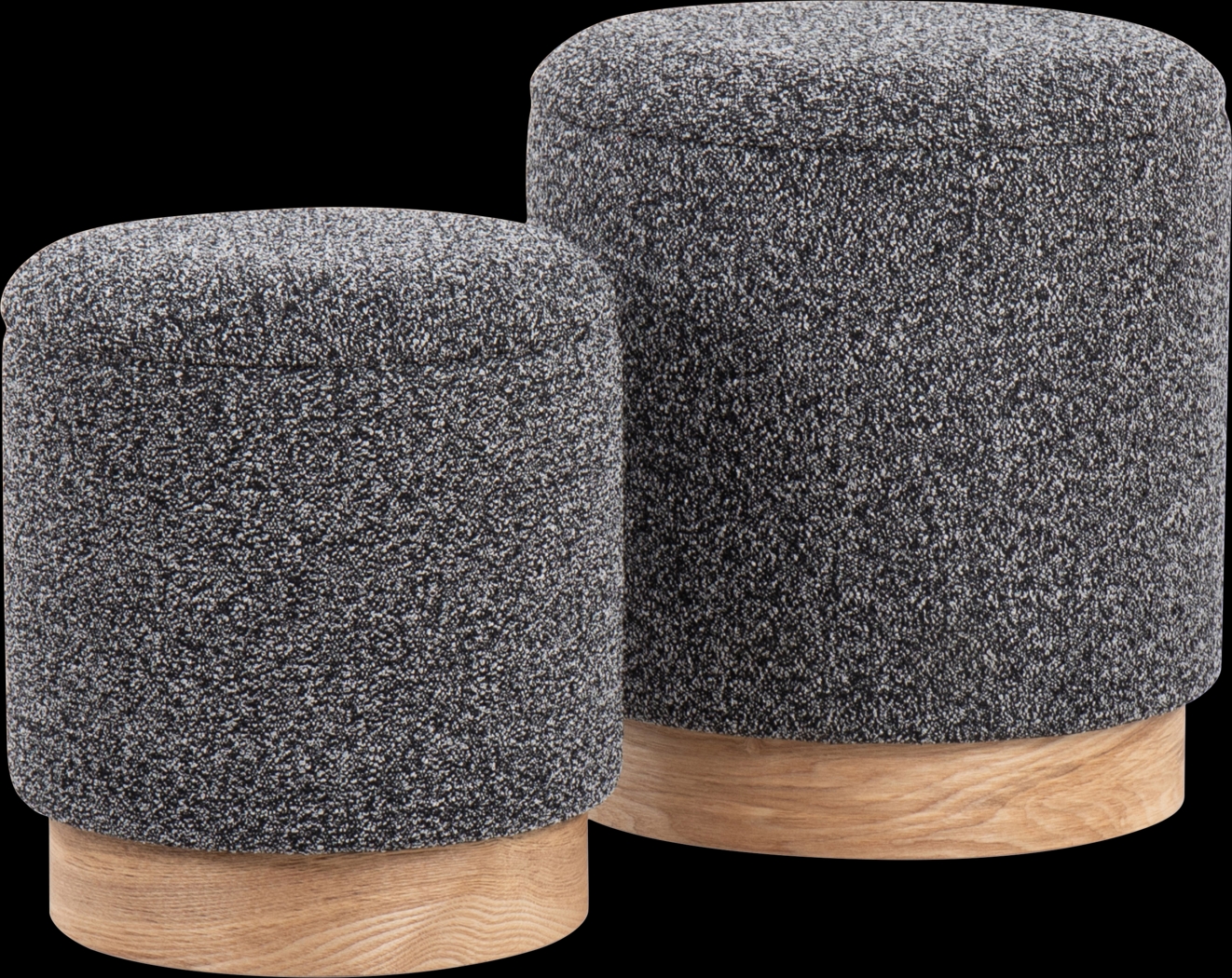 Shimoore Black Nesting Ottoman, Set of 2 - Thumbnail - Image 1