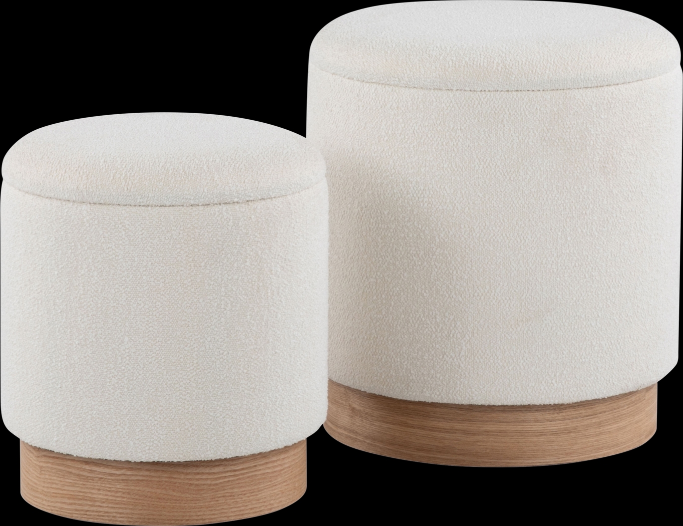 Shimoore Cream Nesting Ottoman, Set of 2 - Thumbnail - Image 1
