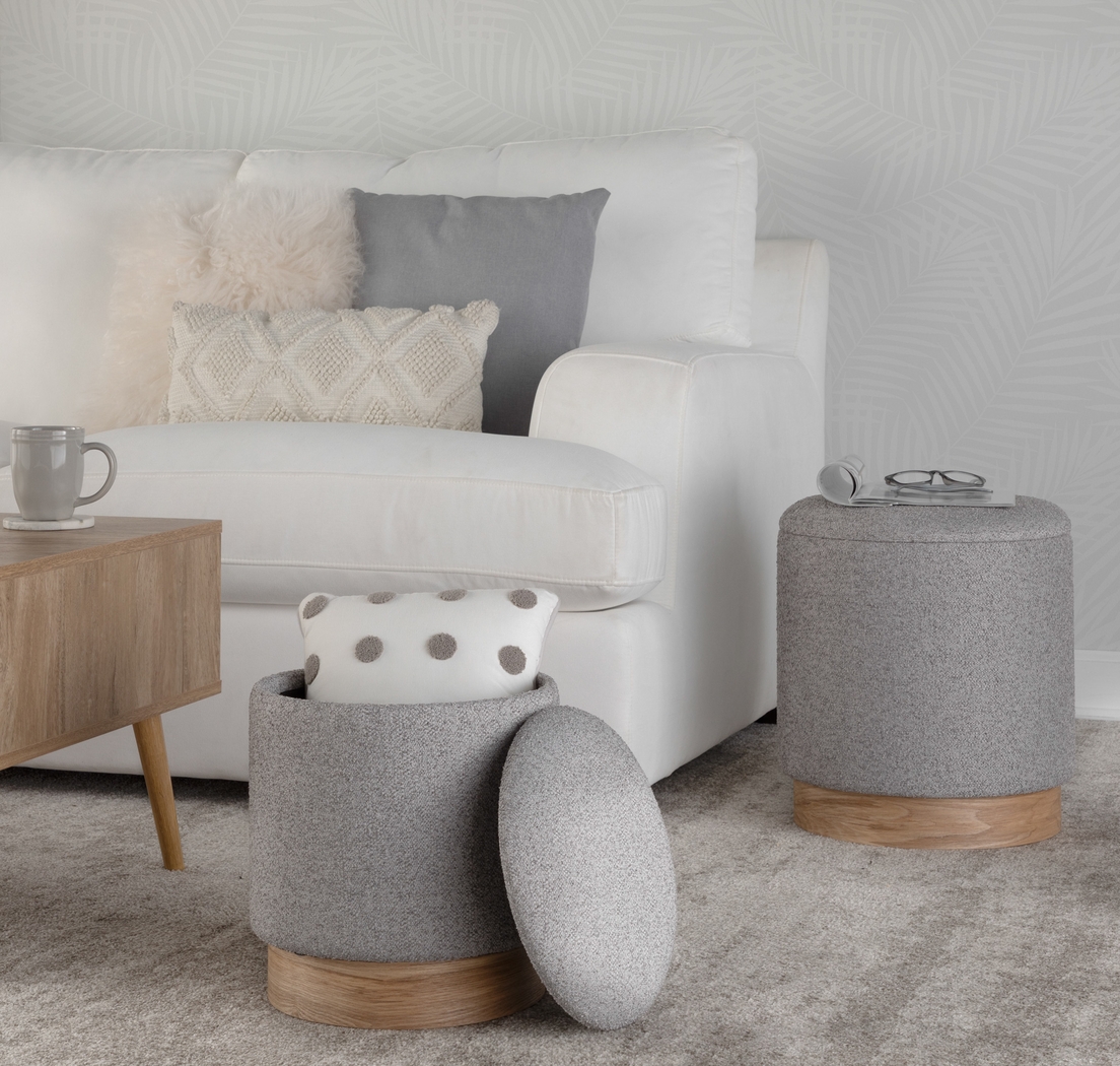 Shimoore Gray Nesting Ottoman, Set of 2 - Thumbnail - Image 2