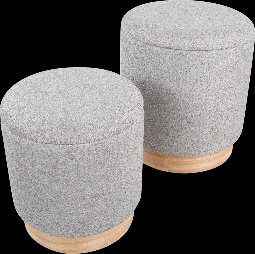 Shimoore Gray Nesting Ottoman, Set of 2 - Thumbnail - Image 4