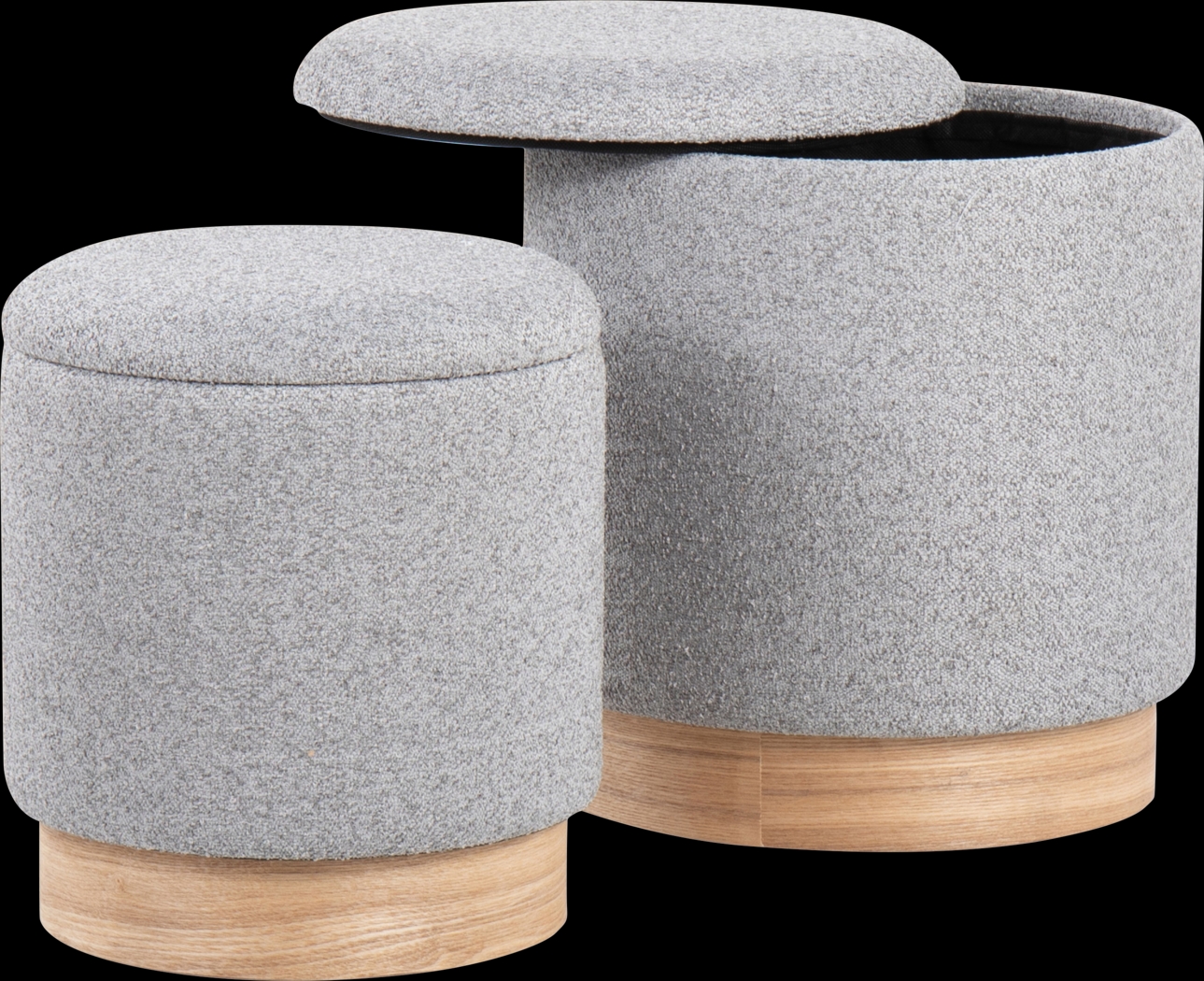 Shimoore Gray Nesting Ottoman, Set of 2 - Thumbnail - Image 7