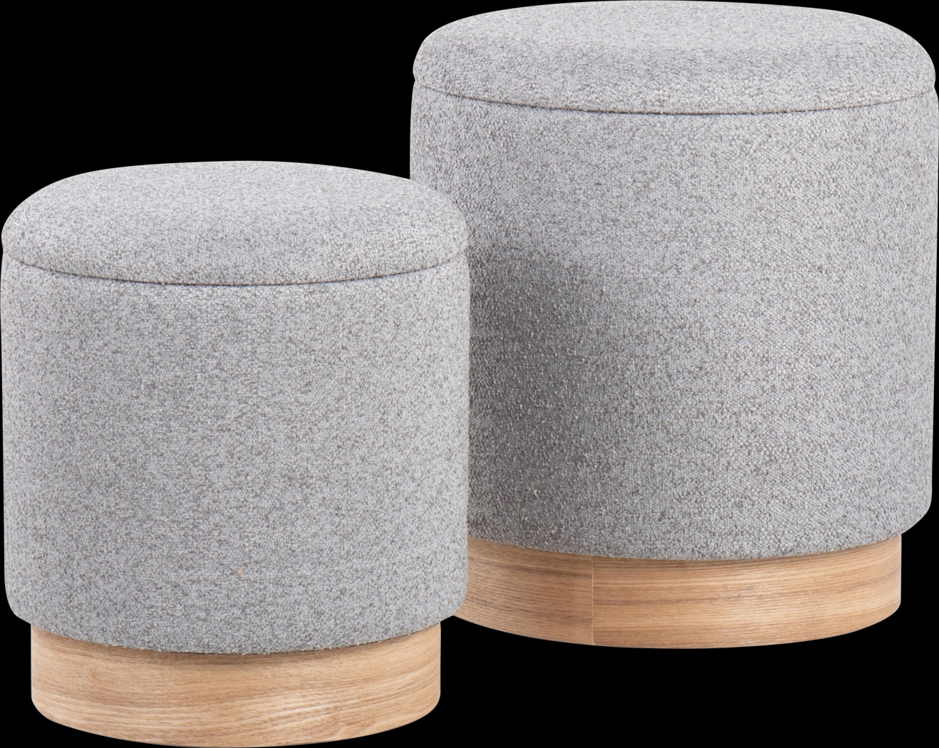 Shimoore Gray Nesting Ottoman, Set of 2 - Thumbnail - Image 1