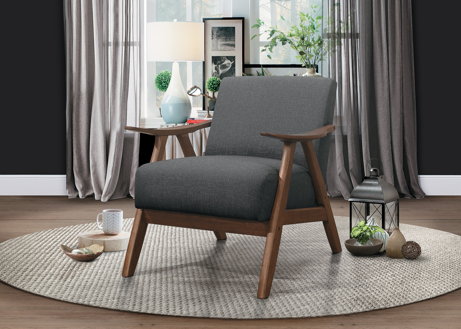 Shinano Gray Accent Chair - Thumbnail - Image 6
