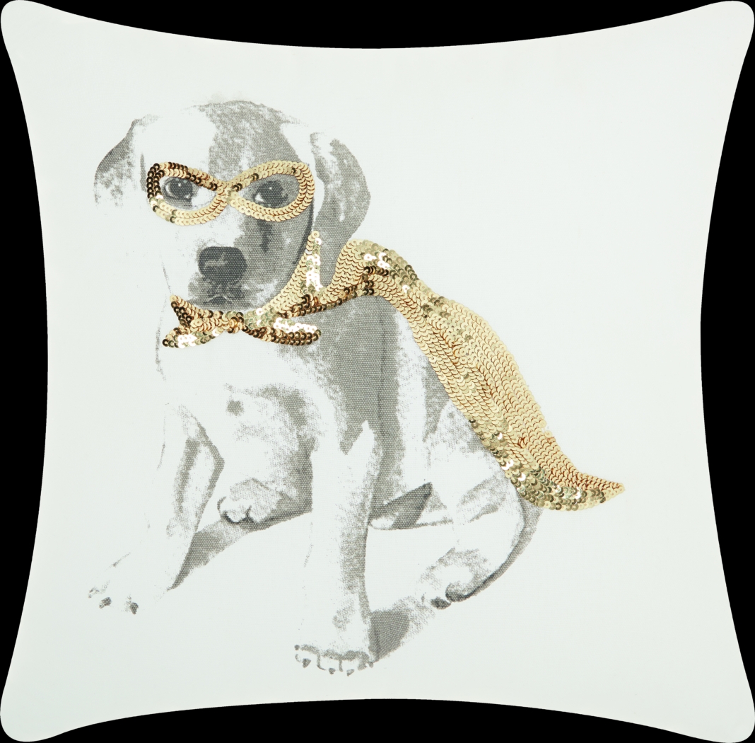 Kids Shining Super Dog Gold Accent Pillow - Thumbnail - Image 1