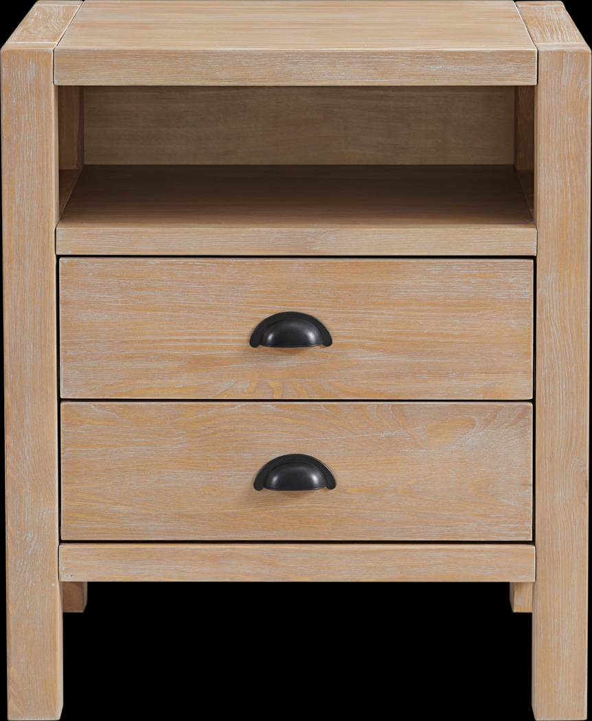 Shivwits Brown 2 Drawer Nightstand - Thumbnail - Image 1