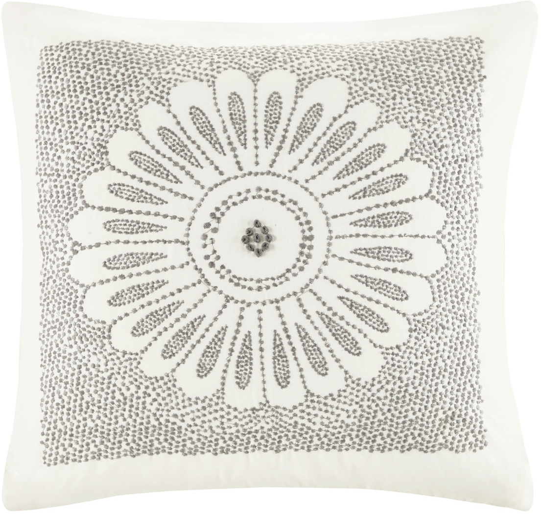 Shrader Ivory Charcoal 3 Pc Full/Queen Comforter Set - Thumbnail - Image 4