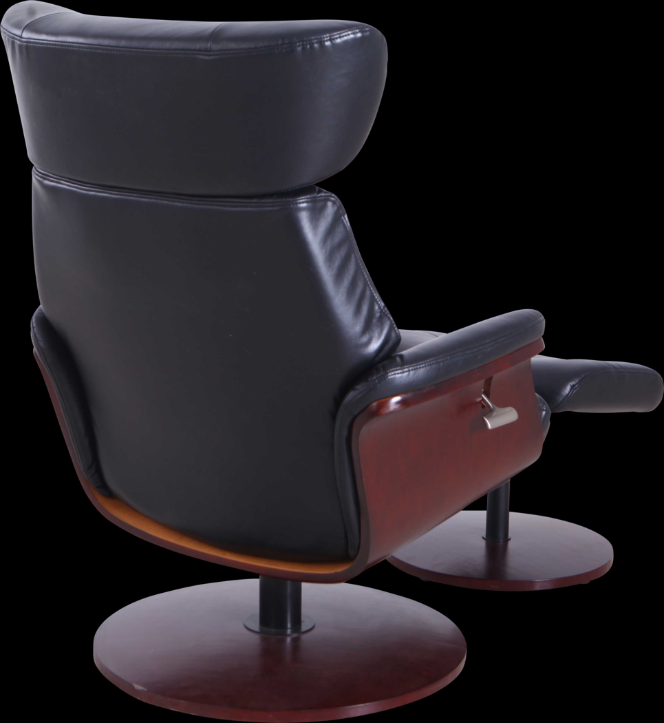 Shubrick Black Recliner and Ottoman - Thumbnail - Image 3