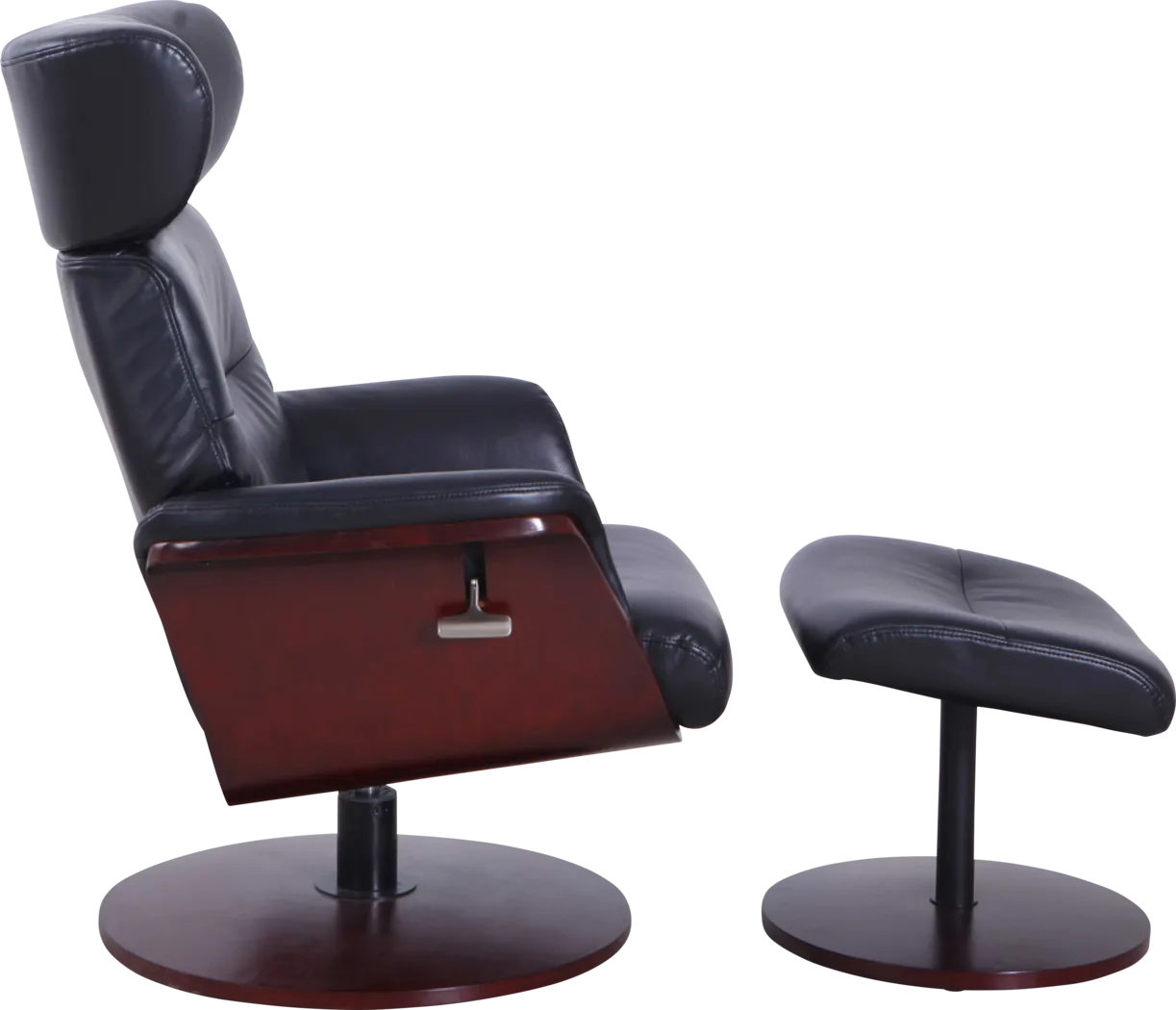 Shubrick Black Recliner and Ottoman - Thumbnail - Image 2