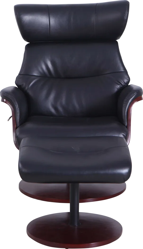 Shubrick Black Recliner and Ottoman - Thumbnail - Image 4
