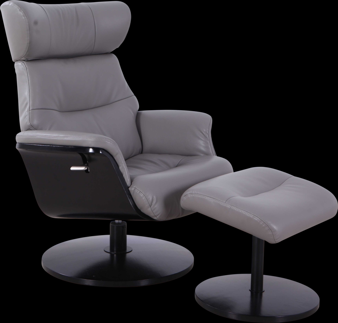 Shubrick Gray Recliner and Ottoman - Thumbnail - Image 1