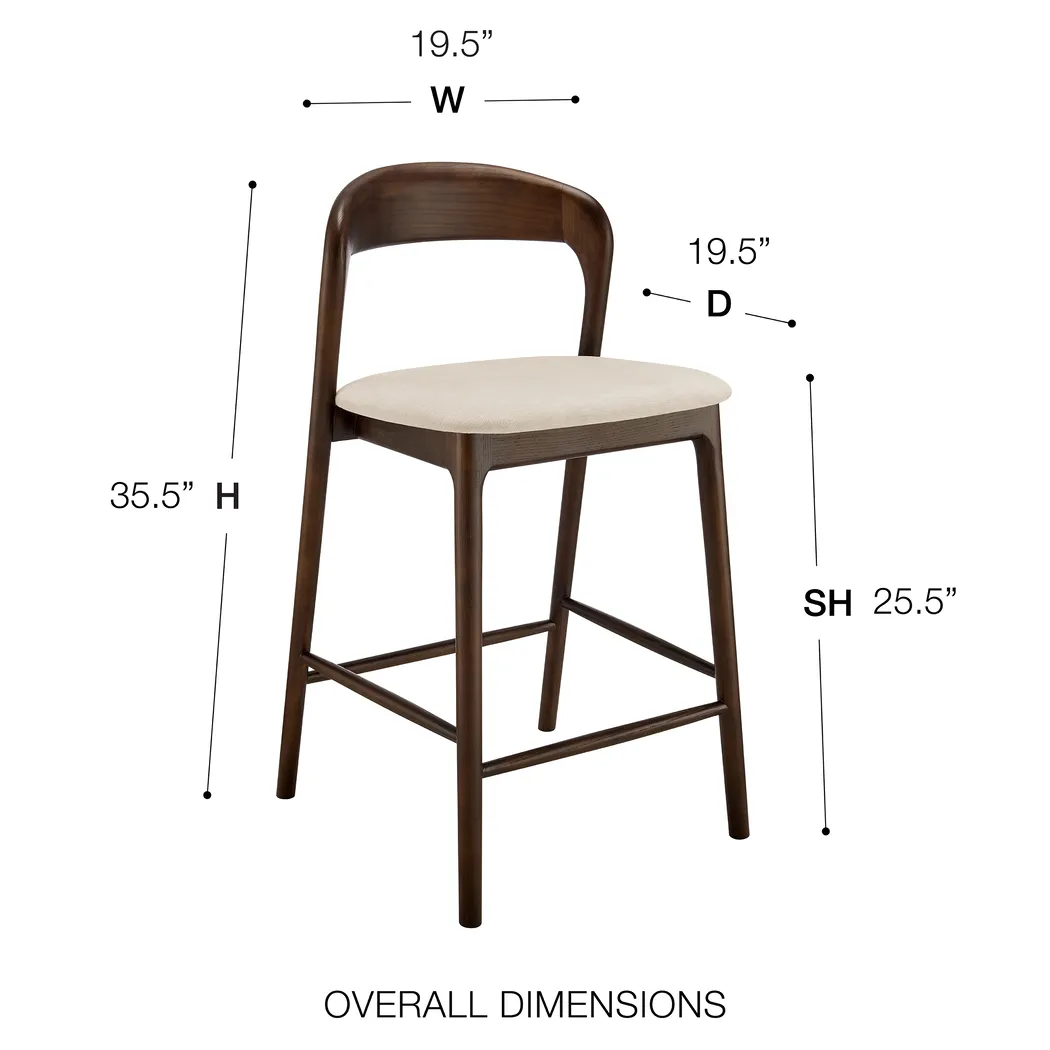 Shumway I Natural and Dark Walnut Counter Height Stool - Thumbnail - Image 9
