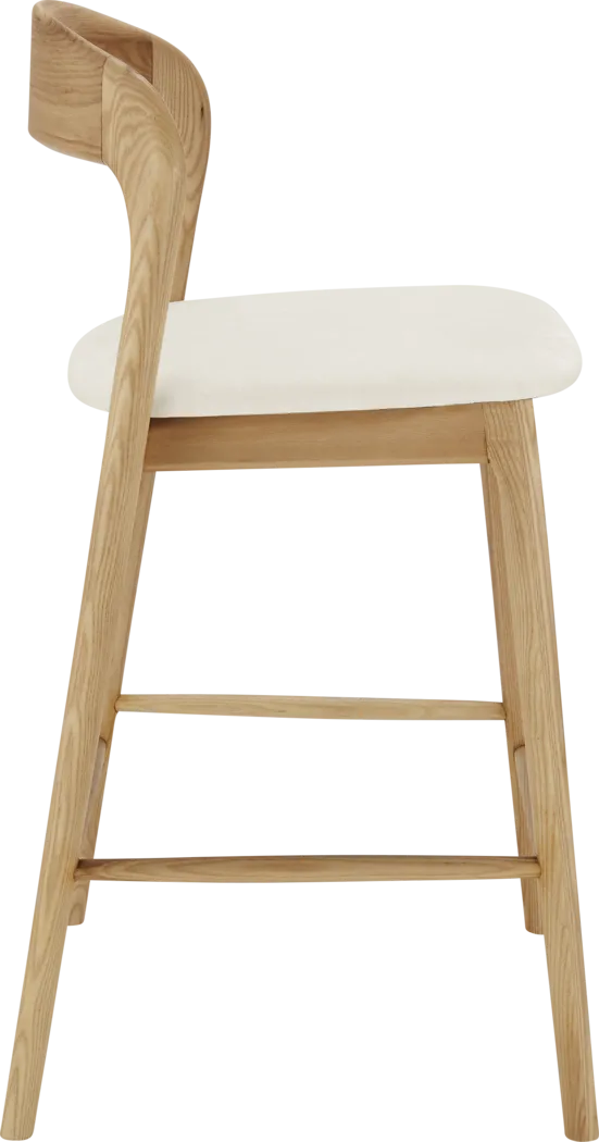 Shumway II White and Natural Counter Height Stool - Thumbnail - Image 3