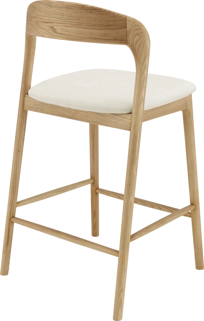 Shumway II White and Natural Counter Height Stool - Thumbnail - Image 4