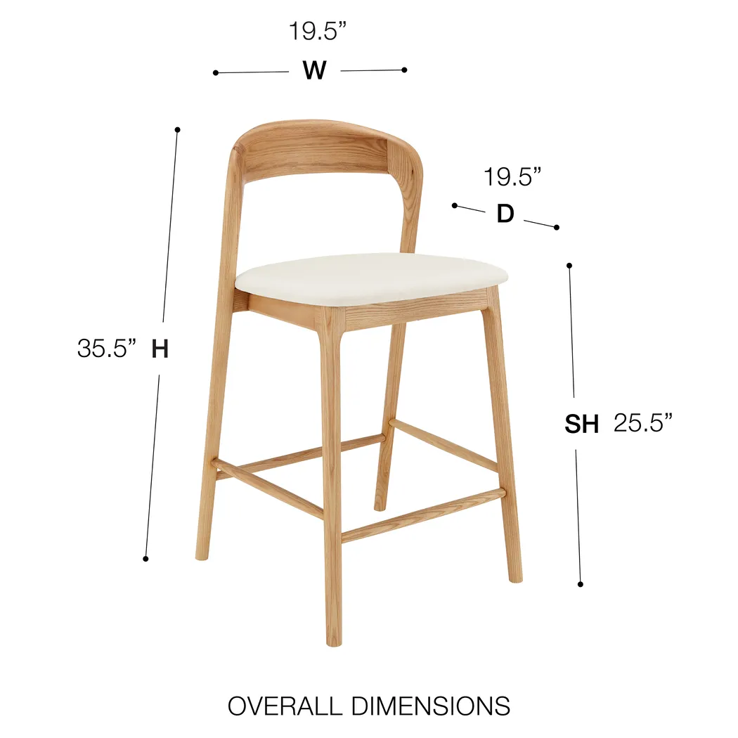 Shumway II White and Natural Counter Height Stool - Thumbnail - Image 9
