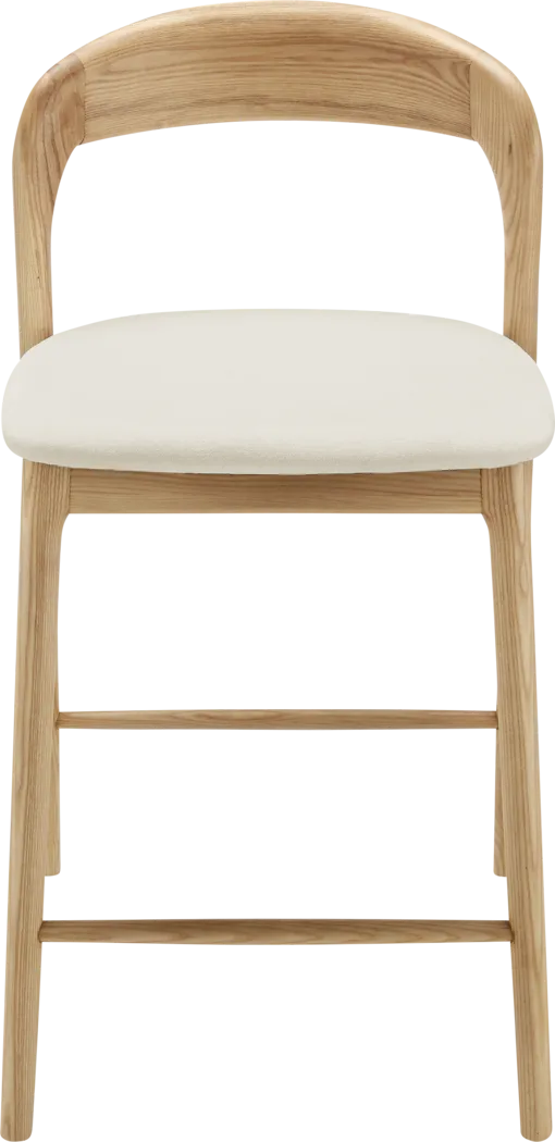 Shumway II White and Natural Counter Height Stool - Thumbnail - Image 1