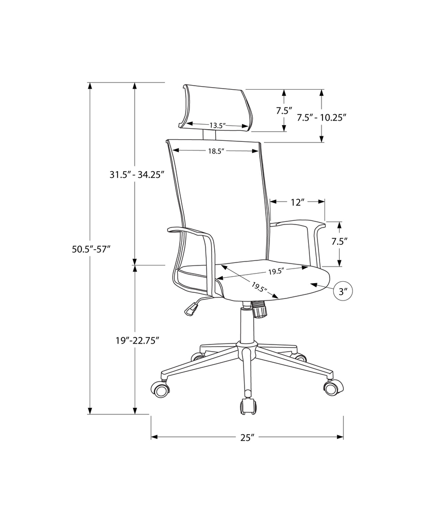 Shurburne White Office Chair - Thumbnail - Image 4