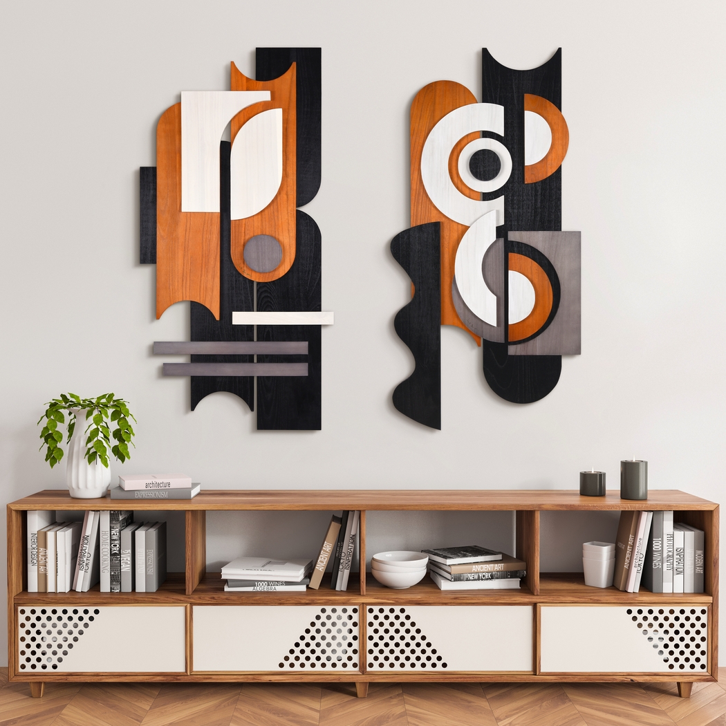 Sichler Orange Wall Decor, Set of 2 - Thumbnail - Image 2