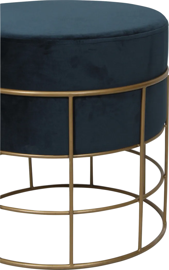 Sidell Dark Blue Ottoman - Thumbnail - Image 3