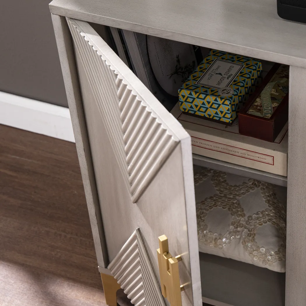 Sidereal IV Gray 56 in. Console, With Touch Panel Electric Log Fireplace - Thumbnail - Image 3