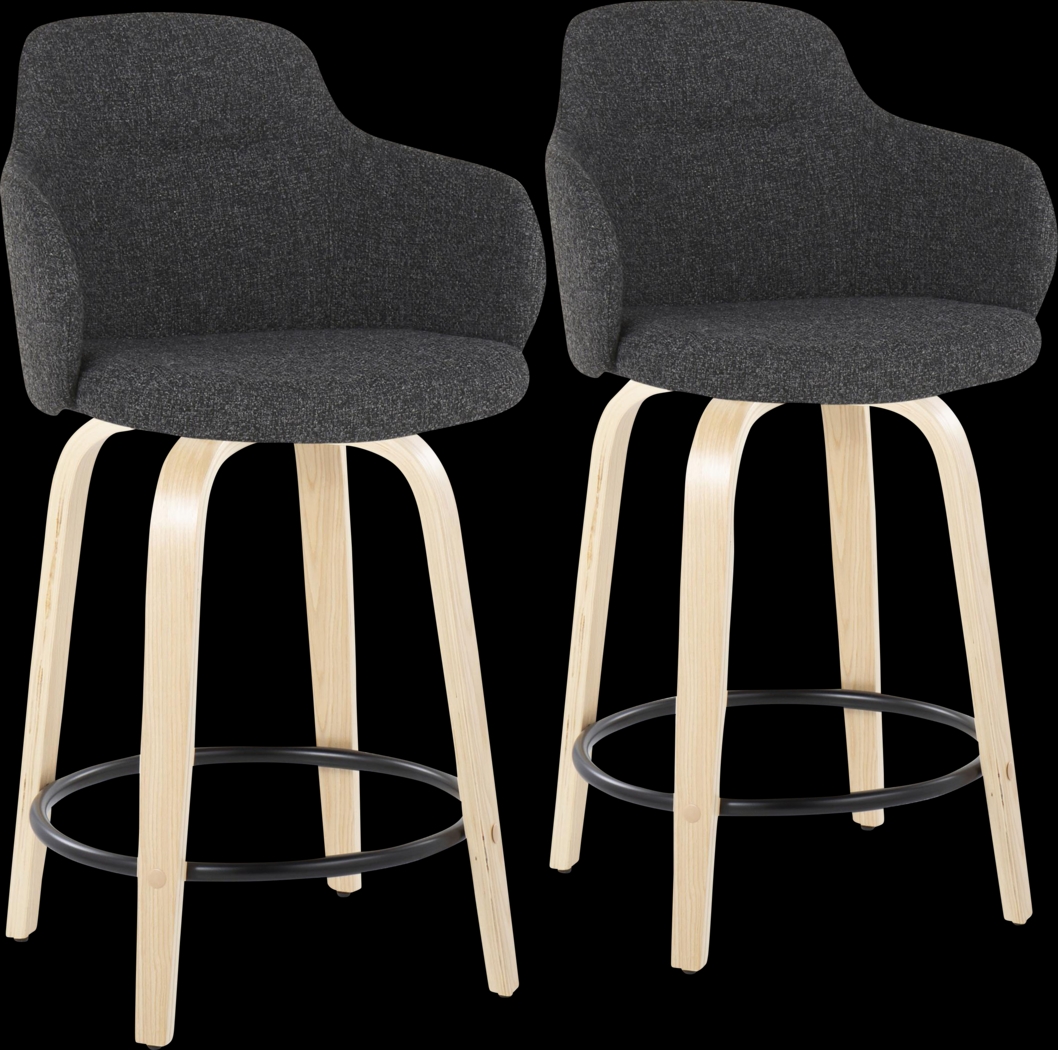 Siebarth I Dark Gray Counter Height Stool, Set of 2 - Thumbnail - Image 1