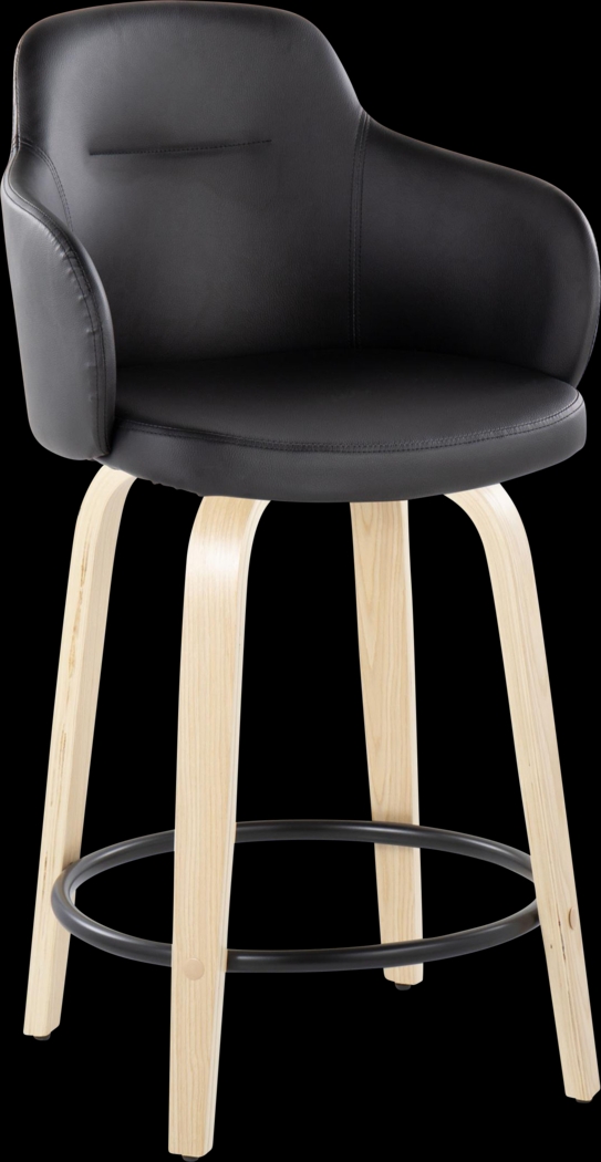 Siebarth II Black Counter Height Stool, Set of 2 - Thumbnail - Image 2