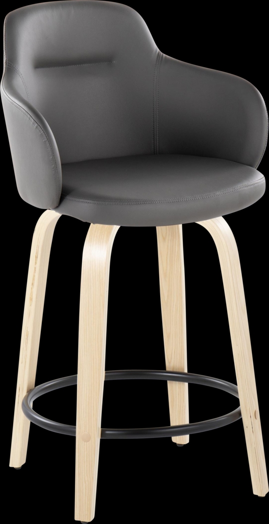 Siebarth II Gray Counter Height Stool, Set of 2 - Thumbnail - Image 2