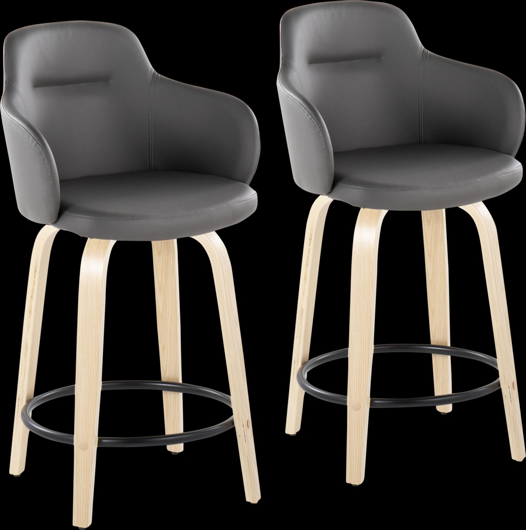 Siebarth II Gray Counter Height Stool, Set of 2 - Thumbnail - Image 1