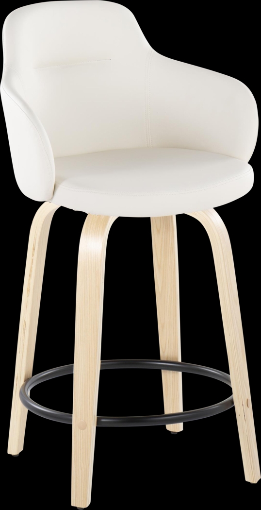 Siebarth II White Counter Height Stool, Set of 2 - Thumbnail - Image 2