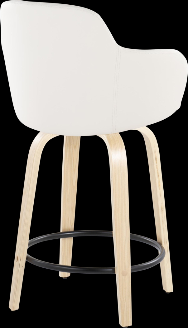 Siebarth II White Counter Height Stool, Set of 2 - Thumbnail - Image 4
