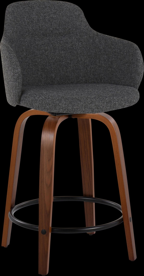 Siebarth III Dark Gray Counter Height Stool, Set of 2 - Thumbnail - Image 2