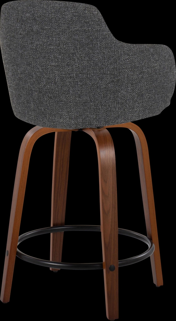 Siebarth III Dark Gray Counter Height Stool, Set of 2 - Thumbnail - Image 4