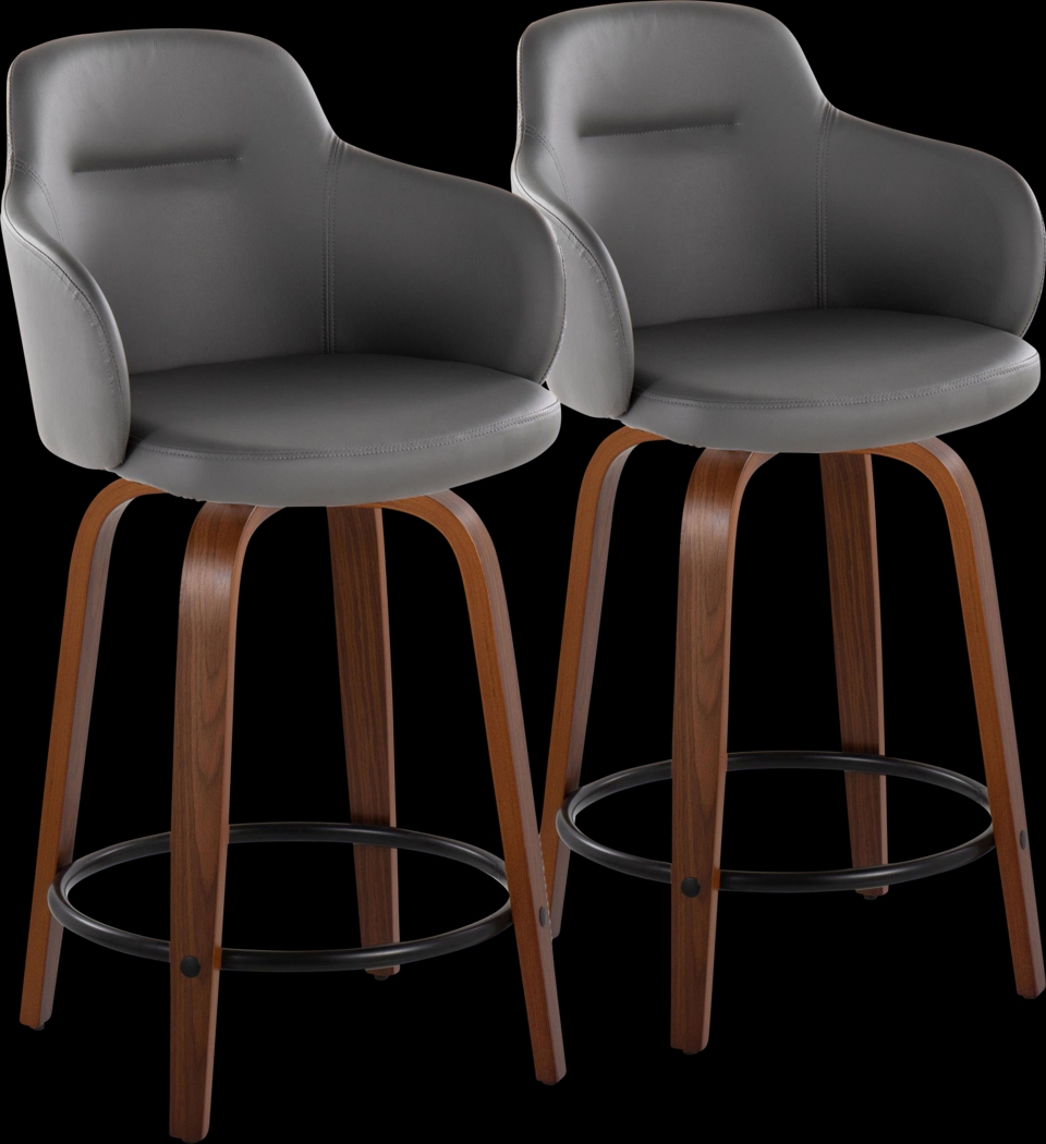 Siebarth IV Gray Counter Height Stool, Set of 2 - Thumbnail - Image 1