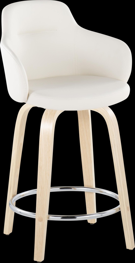 Siebarth IV White Counter Height Stool, Set of 2 - Thumbnail - Image 2