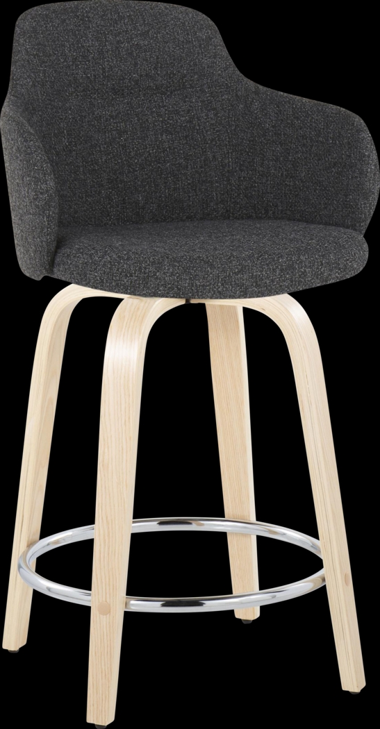 Siebarth V Dark Gray Counter Height Stool, Set of 2 - Thumbnail - Image 2