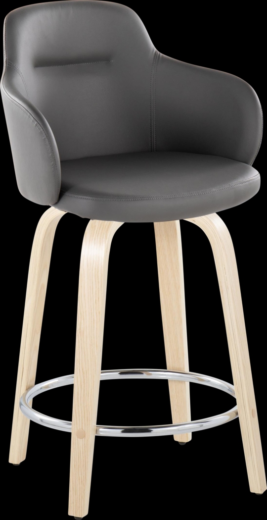 Siebarth VI Gray Counter Height Stool, Set of 2 - Thumbnail - Image 2