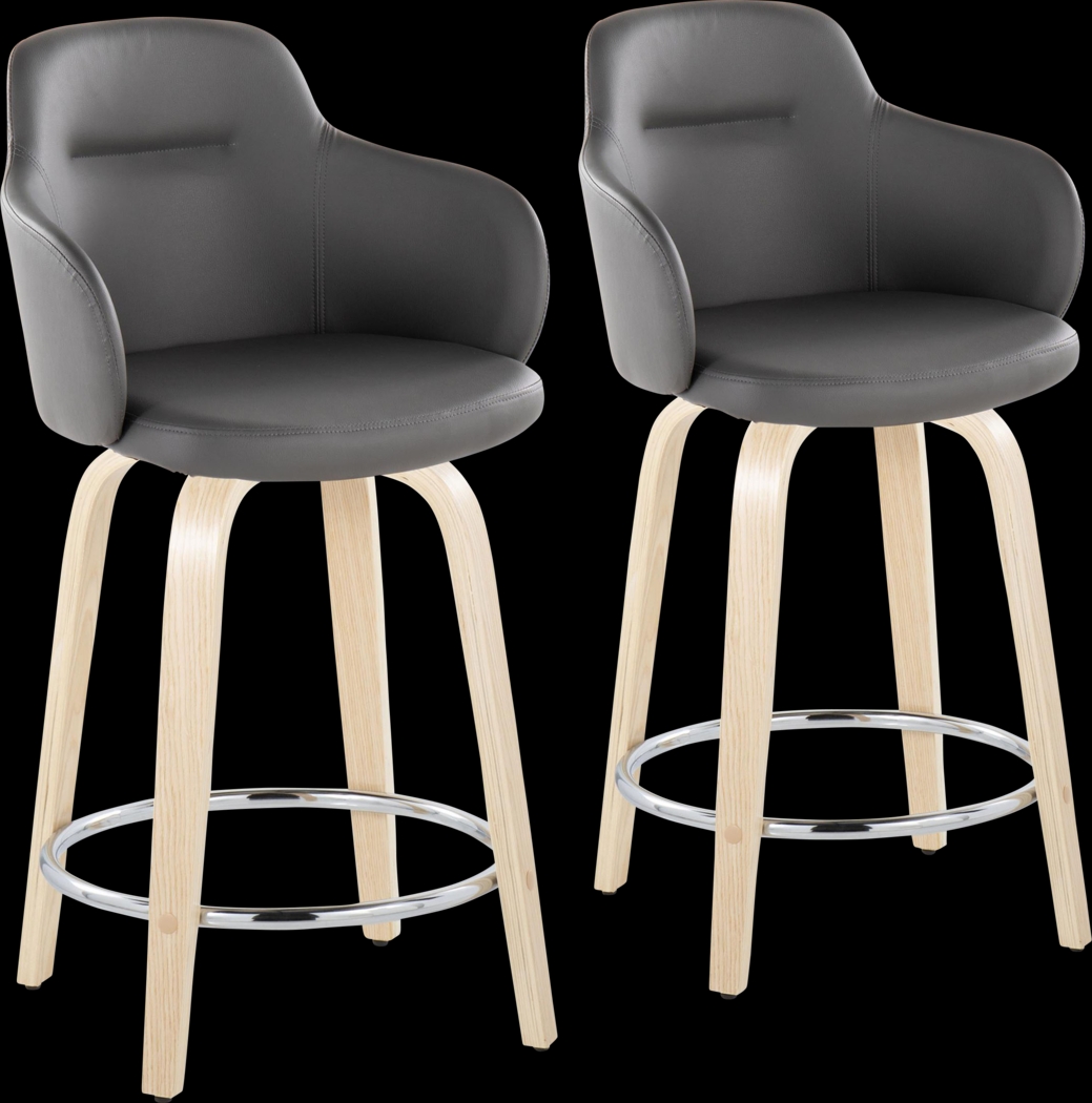 Siebarth VI Gray Counter Height Stool, Set of 2 - Thumbnail - Image 1