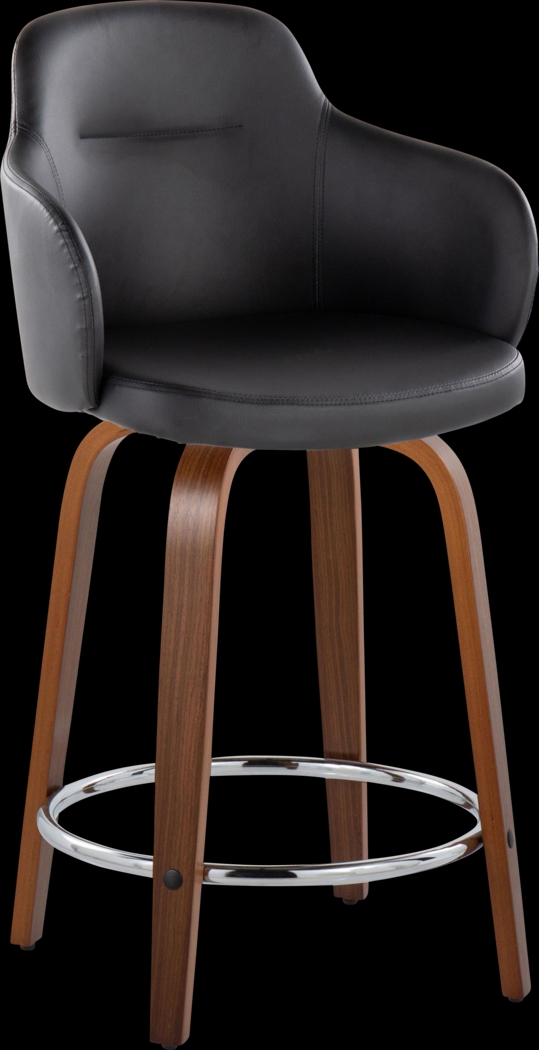 Siebarth VIII Black Counter Height Stool, Set of 2 - Thumbnail - Image 2