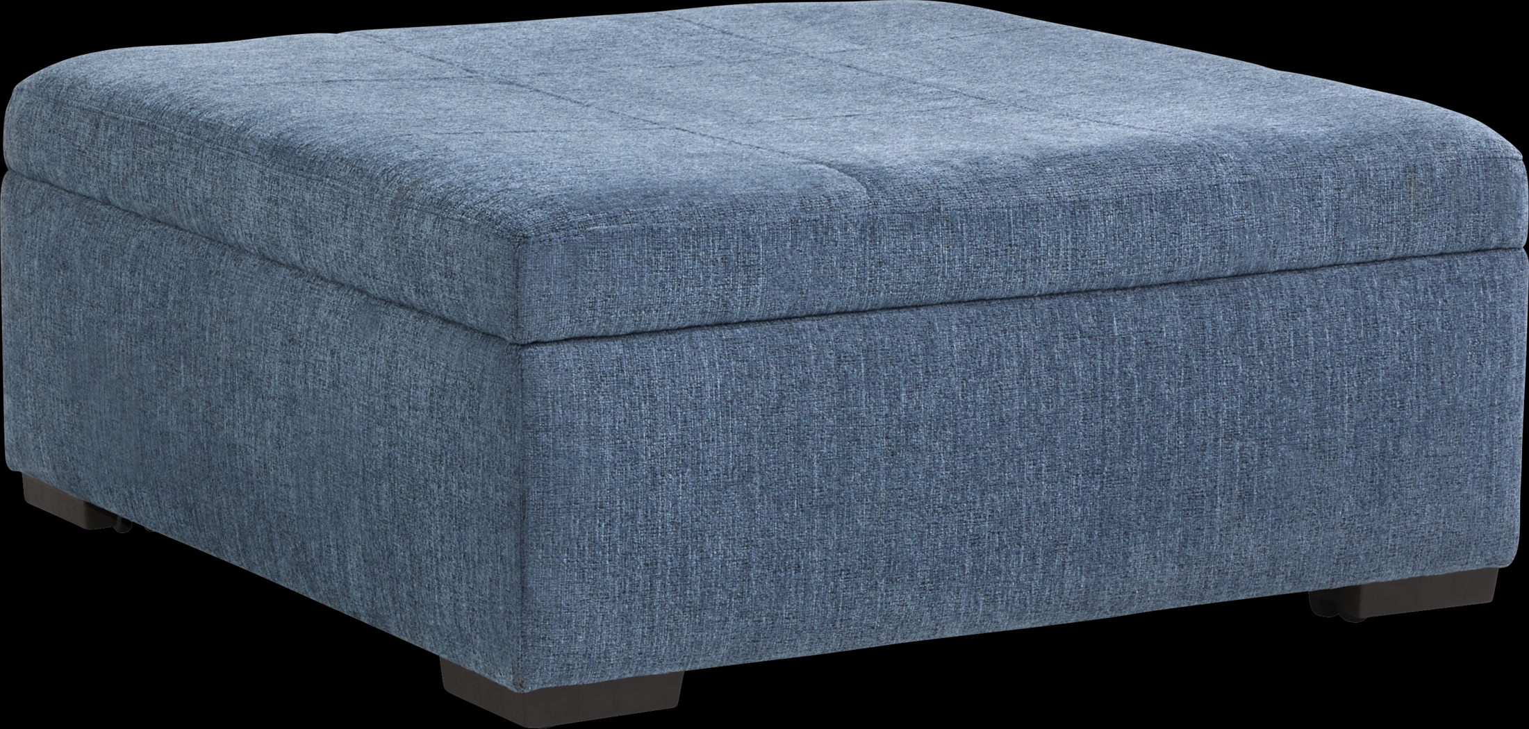 Sienna Way Blue Chenille Cocktail Ottoman - Thumbnail - Image 1