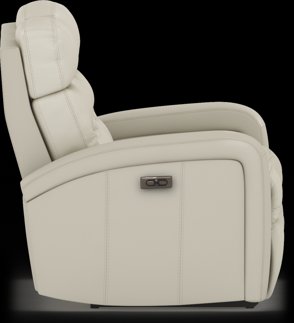 Sierra Madre Beige Leather Dual Power Reclining Sofa - Thumbnail - Image 4