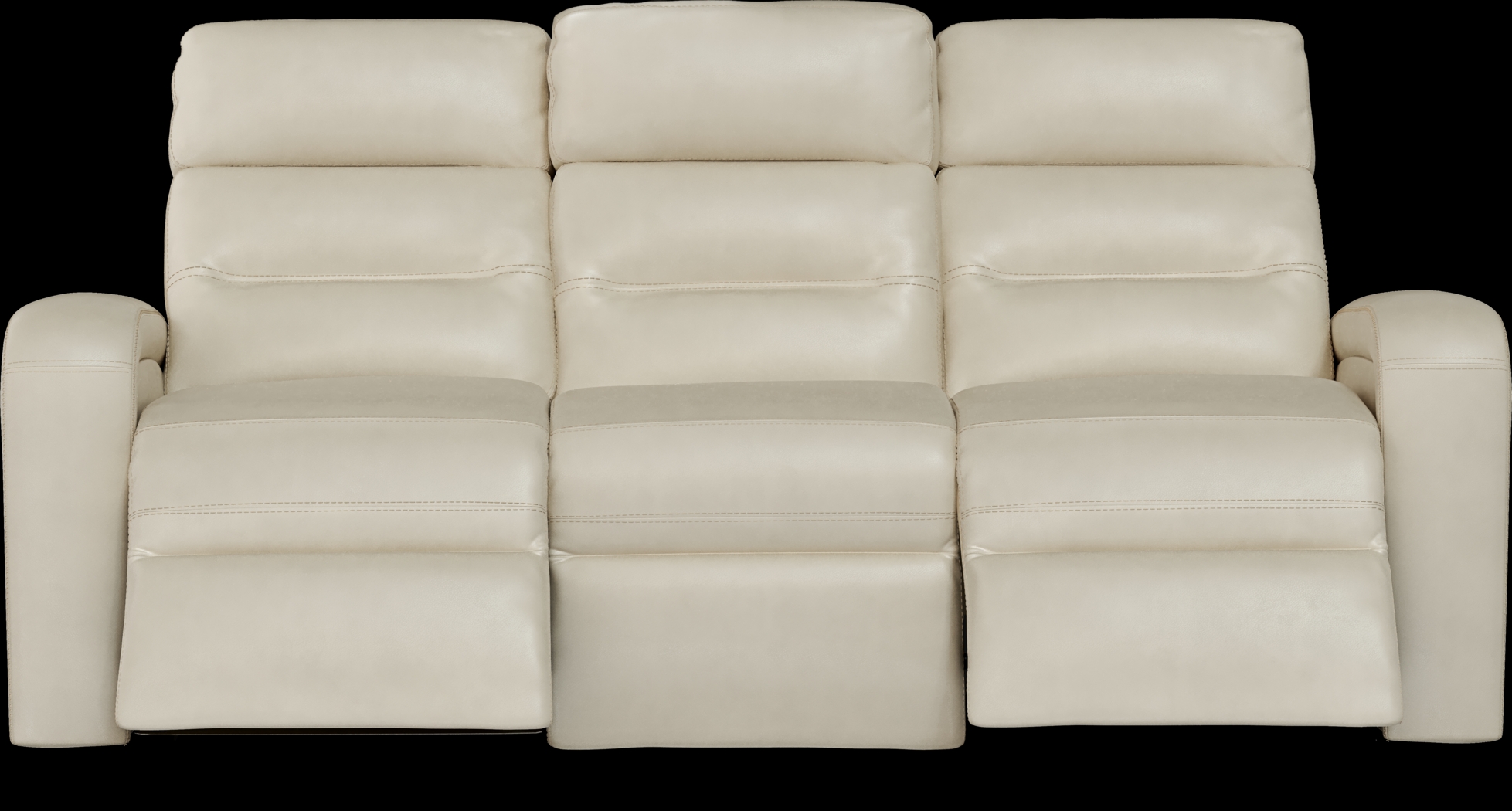 Sierra Madre Beige Leather Dual Power Reclining Sofa - Thumbnail - Image 4