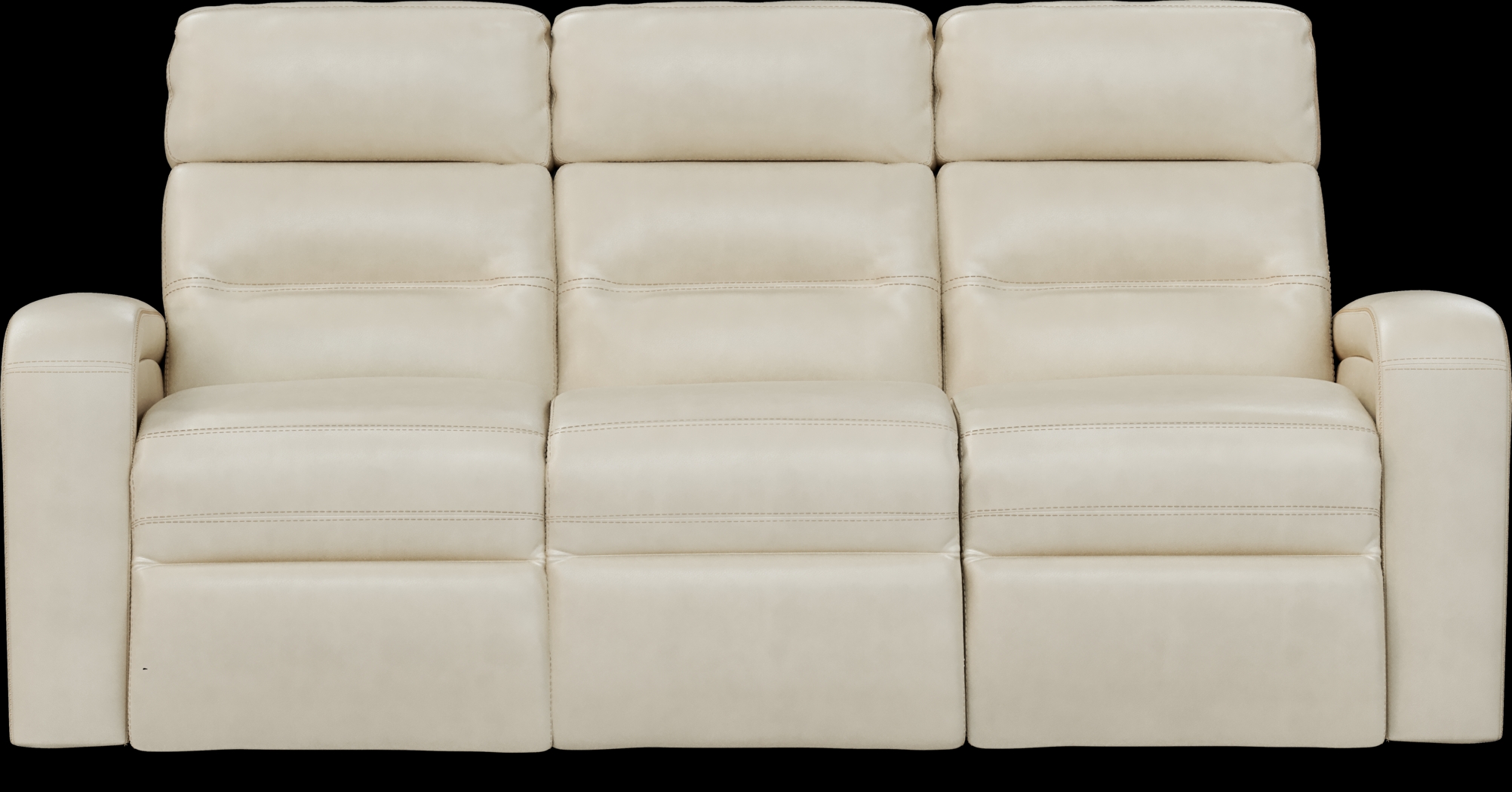 Sierra Madre Beige Leather Dual Power Reclining Sofa - Thumbnail - Image 1