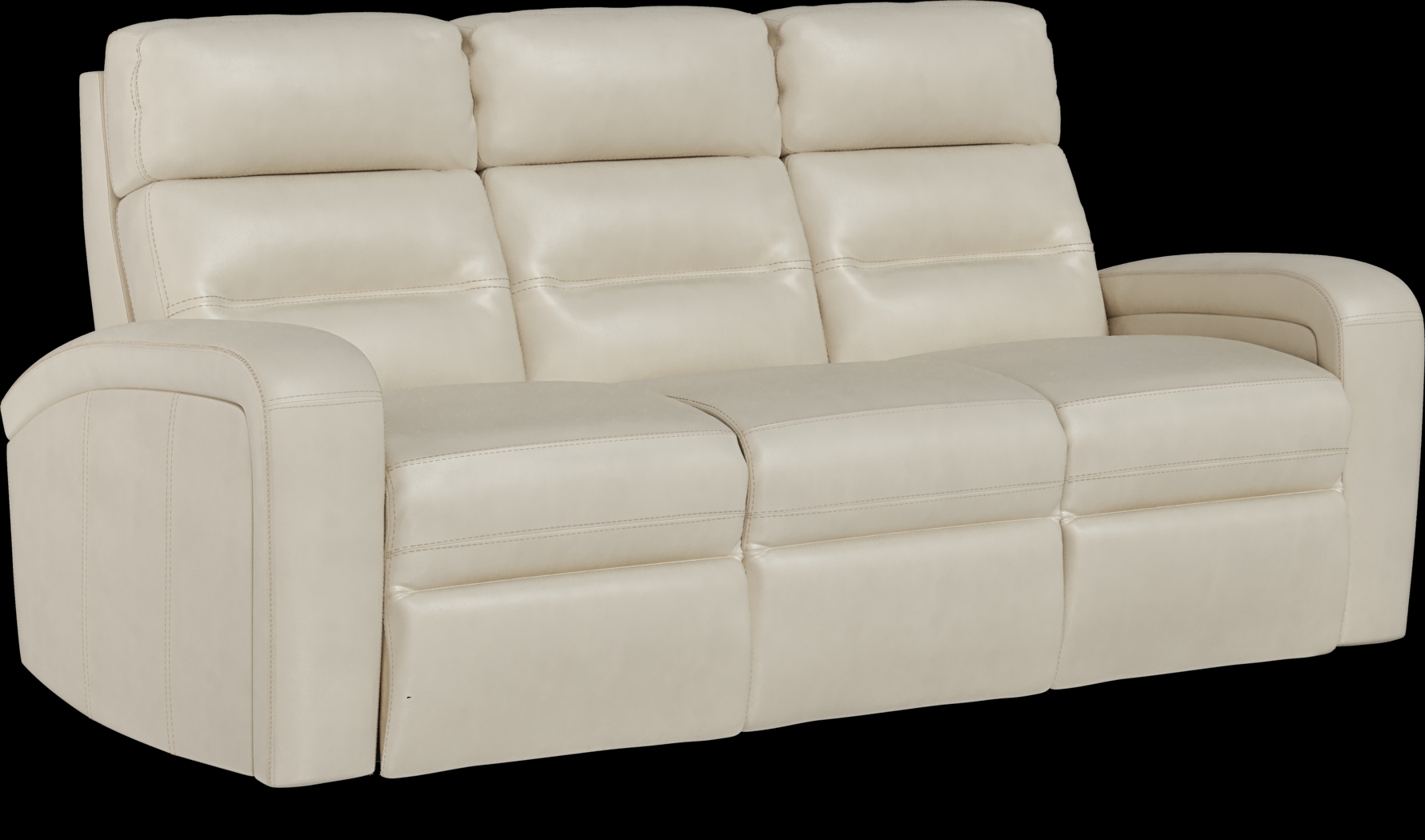 Sierra Madre Beige Leather Reclining Sofa - Thumbnail - Image 3