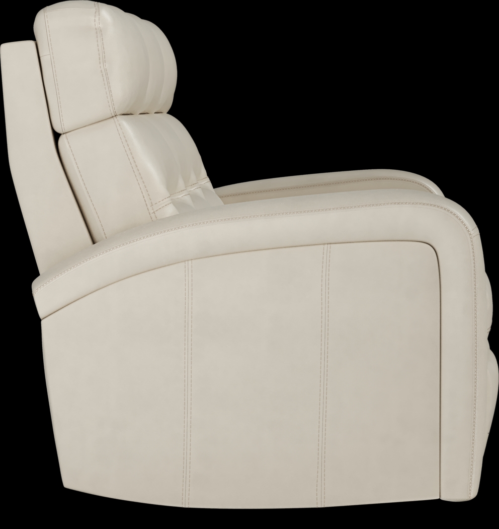 Sierra Madre Beige Leather Reclining Sofa - Thumbnail - Image 4
