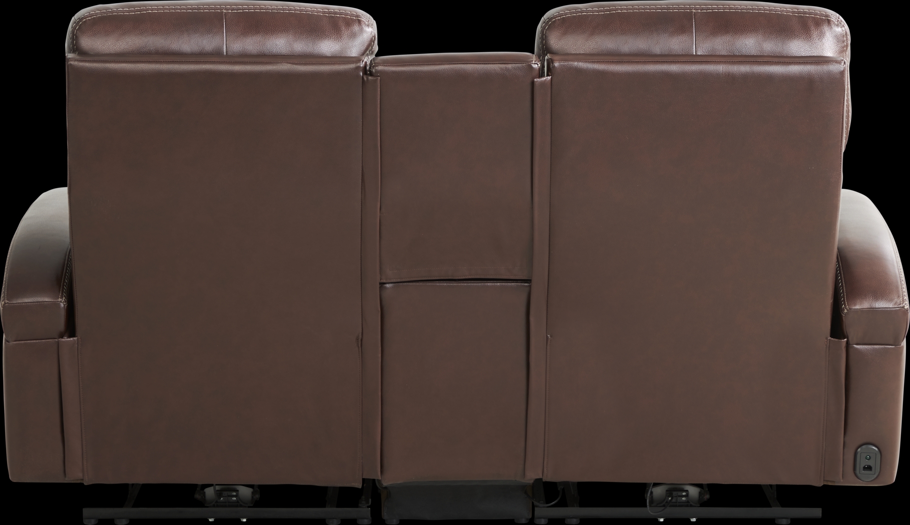 Sierra Madre Brown Leather Dual Power Reclining Console Loveseat - Thumbnail - Image 3