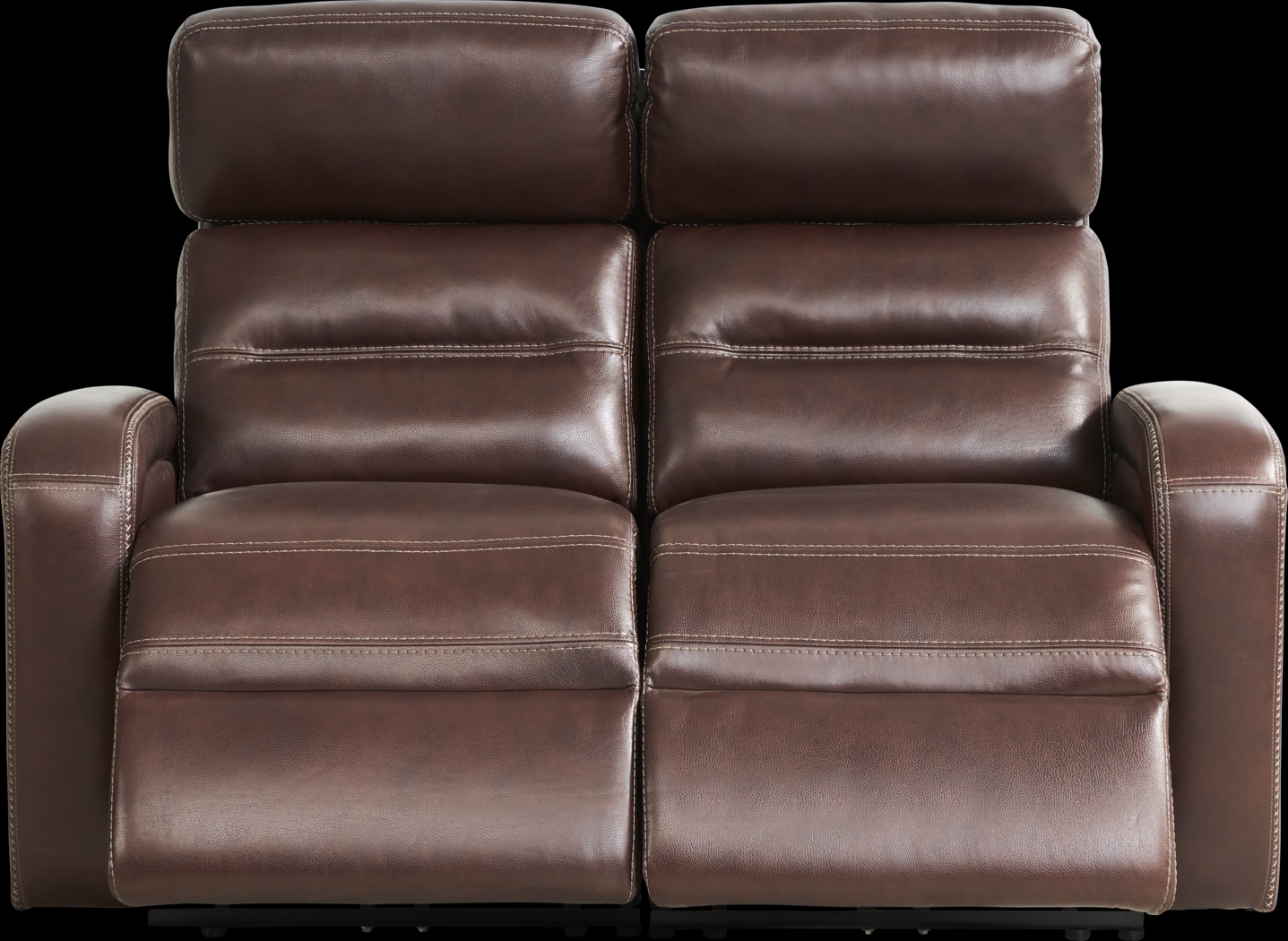 Sierra Madre Brown Leather Dual Power Reclining Loveseat - Thumbnail - Image 2